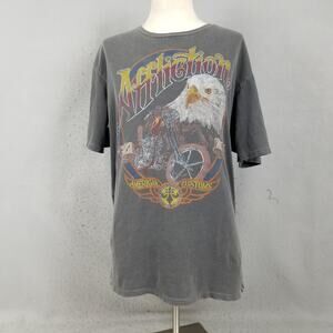 Affliction Shirt Mens XL Gray American Customs Eagle Motorcycle Graphic Tee